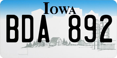 IA license plate BDA892