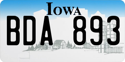 IA license plate BDA893