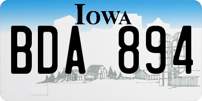 IA license plate BDA894