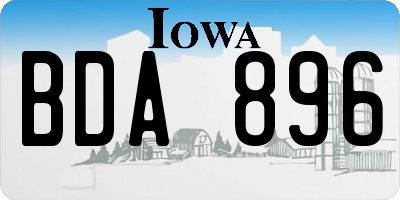 IA license plate BDA896