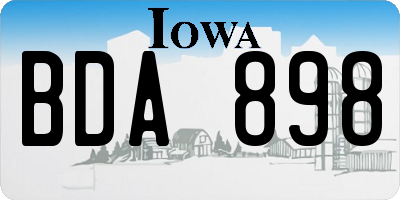 IA license plate BDA898