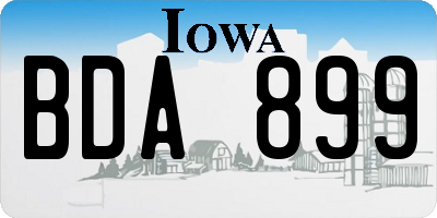 IA license plate BDA899