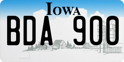 IA license plate BDA900