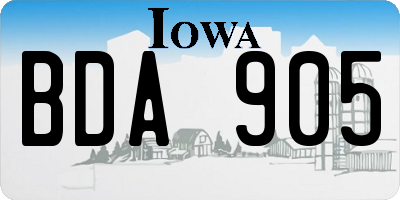 IA license plate BDA905