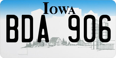 IA license plate BDA906