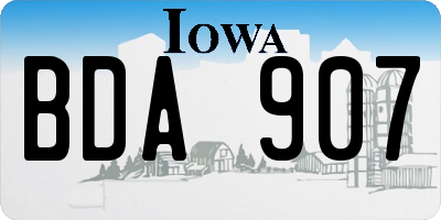 IA license plate BDA907