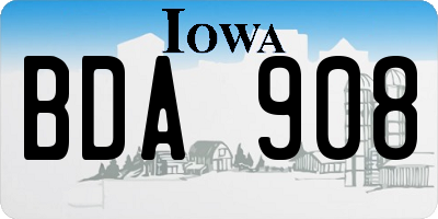 IA license plate BDA908