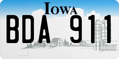 IA license plate BDA911