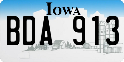 IA license plate BDA913