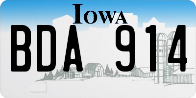 IA license plate BDA914