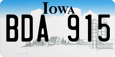 IA license plate BDA915