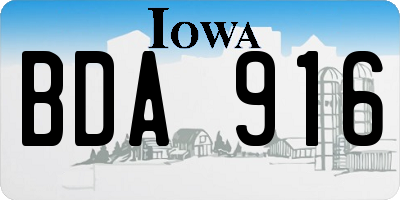 IA license plate BDA916