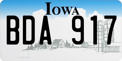 IA license plate BDA917