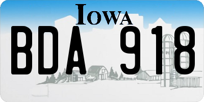 IA license plate BDA918