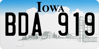 IA license plate BDA919