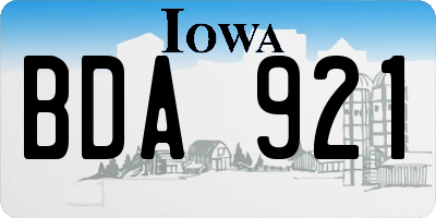 IA license plate BDA921