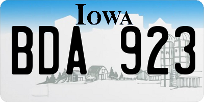 IA license plate BDA923