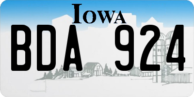 IA license plate BDA924