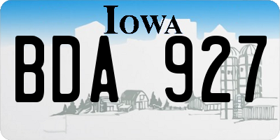 IA license plate BDA927