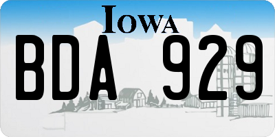 IA license plate BDA929