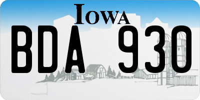 IA license plate BDA930