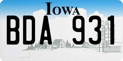 IA license plate BDA931