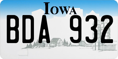 IA license plate BDA932