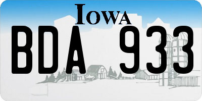 IA license plate BDA933
