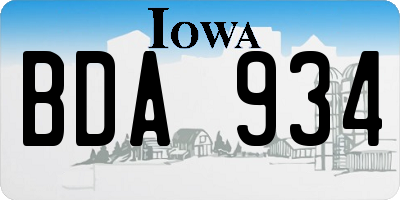 IA license plate BDA934