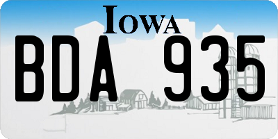 IA license plate BDA935
