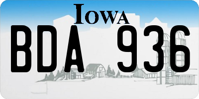 IA license plate BDA936