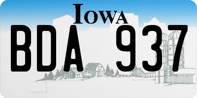 IA license plate BDA937
