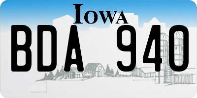 IA license plate BDA940