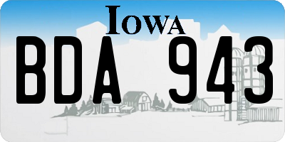 IA license plate BDA943