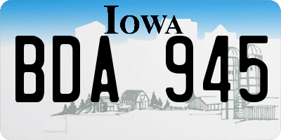IA license plate BDA945