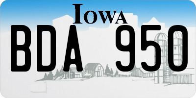 IA license plate BDA950