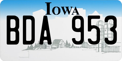 IA license plate BDA953