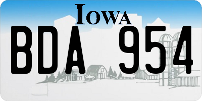 IA license plate BDA954