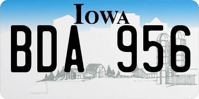 IA license plate BDA956