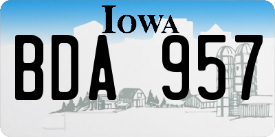 IA license plate BDA957
