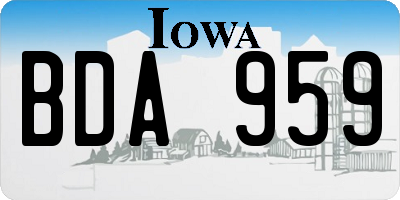 IA license plate BDA959