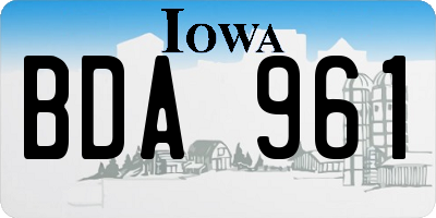 IA license plate BDA961