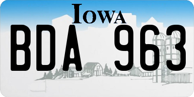 IA license plate BDA963