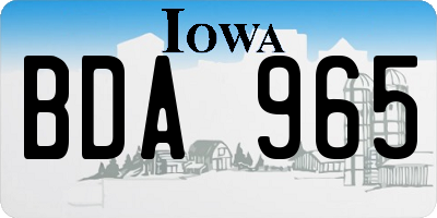 IA license plate BDA965