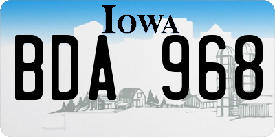 IA license plate BDA968
