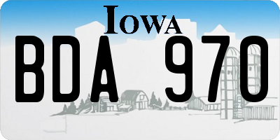 IA license plate BDA970