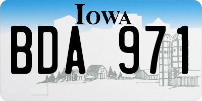 IA license plate BDA971