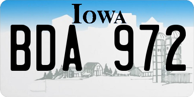 IA license plate BDA972