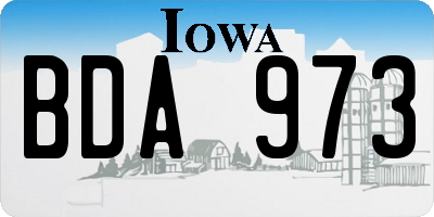 IA license plate BDA973