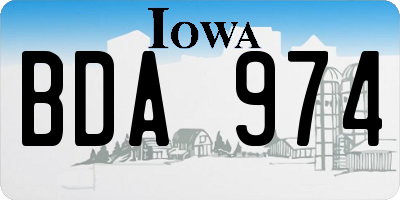 IA license plate BDA974